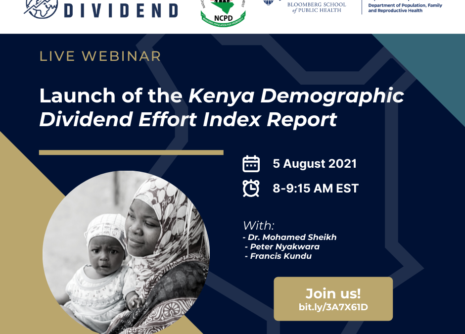 Rejoignez-nous pour le lancement du rapport sur l'indice d'effort du dividende démographique au Kenya.