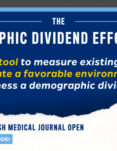 El British Medical Journal Open publica una herramienta de índice de esfuerzo del dividendo demográfico